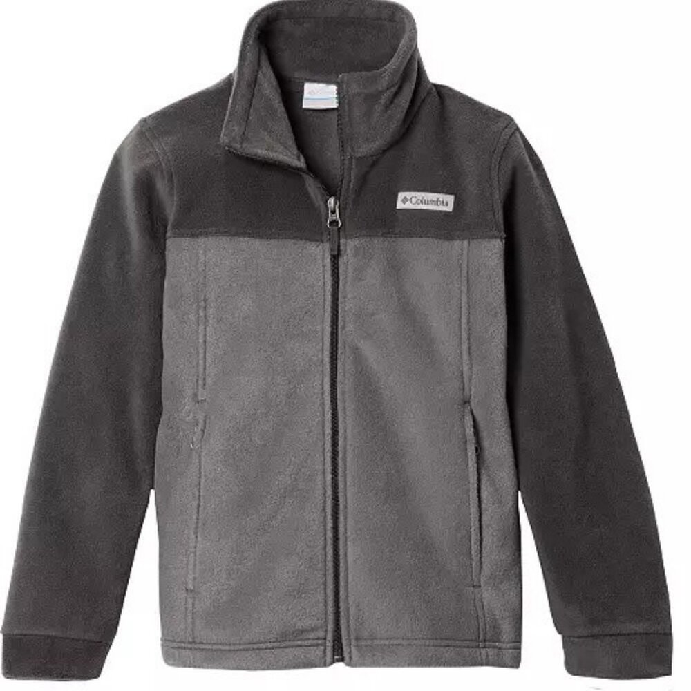 Kids Columbia Steens Mountain Fleece Gray Zip Jacket Size Medium